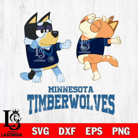 Minnesota Timberwolves Bluey Dance Svg Eps Dxf Png File, Digital Download, Instant Download