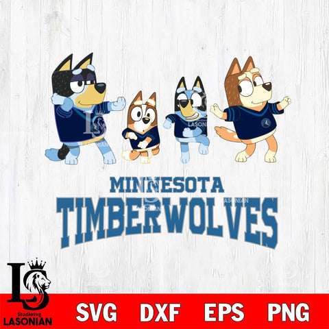 Minnesota Timberwolves Bluey Dance Mode Squats Svg Eps Dxf Png File, Digital Download, Instant Download