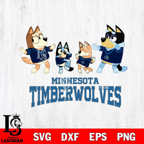 Minnesota Timberwolves Bluey Dance Squats Svg Eps Dxf Png File, Digital Download, Instant Download