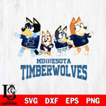 Minnesota Timberwolves Bluey Mode Dance Squats Svg Eps Dxf Png File, Digital Download, Instant Download