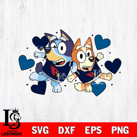 Minnesota Timberwolves Bluey sport heart Svg Eps Dxf Png File, Digital Download, Instant Download