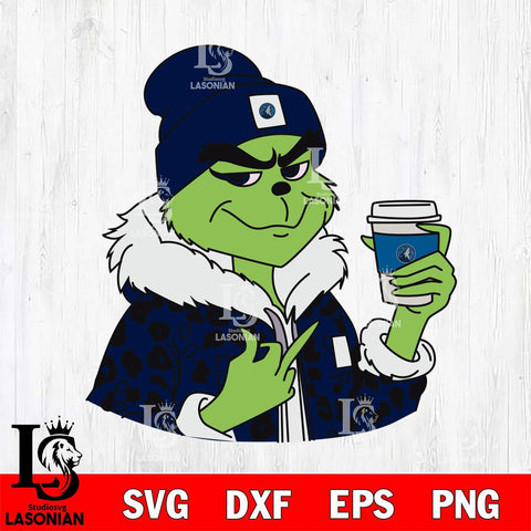 Minnesota Timberwolves Boujee Grinch 7 Svg Eps Dxf Png File, Digital Download, Instant Download