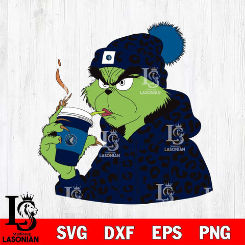 Minnesota Timberwolves Boujee Grinch 8 Svg Eps Dxf Png File, Digital Download, Instant Download