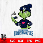 Minnesota Timberwolves Boujee Grinch Heart Christmas Cut Files Cricut, Svg Dxf Eps Png file , Silhouette