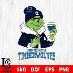 Minnesota Timberwolves Boujee Grinch Leopard Christmas Cut Files Cricut, Svg Dxf Eps Png file , Silhouette