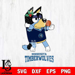 Minnesota Timberwolves Christmas Bluey Bandit Heeler Svg , Christmas Svg , Bluey svg , Digital Download, dxf eps png pdf file