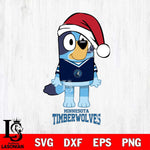 Minnesota Timberwolves Christmas Bluey Sport Svg , Christmas Svg , Bluey svg , Digital Download, dxf eps png pdf file