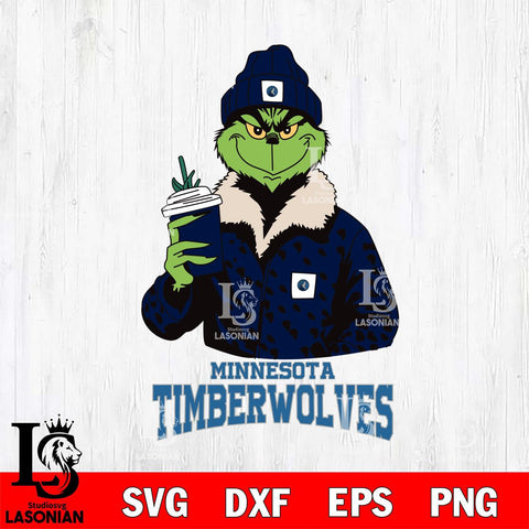 Minnesota Timberwolves Grinch Christmas Cut Files Cricut, Svg Dxf Eps Png file , Silhouette