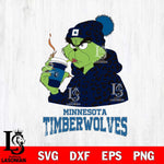 Minnesota Timberwolves Grinch Leopard Christmas Cut Files Cricut, Svg Dxf Eps Png file , Silhouette