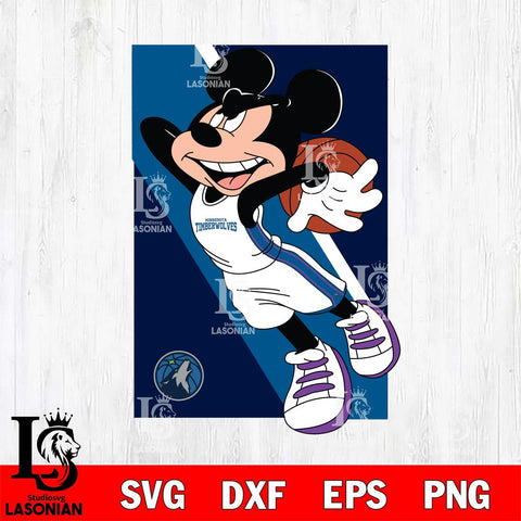 Minnesota Timberwolves Mickey Minne 6 Nba Svg Eps Dxf Png File, Digital Download, Instant Download