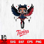 Minnesota Twins Anglel Black Fan Girl Betty Boop