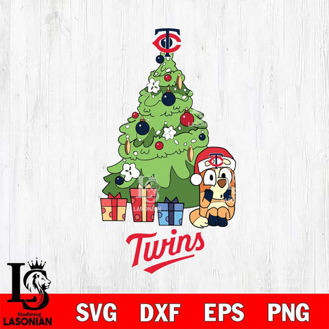 Minnesota Twins Bluey Chilli Christmas Tree Svg Eps Dxf Png File, Digital Download