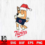 Minnesota Twins Bluey Chilli Happy Christmas Svg Eps Dxf Png File, Digital Download