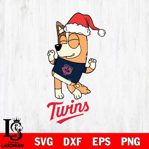 Minnesota Twins Bluey Chilli Happy Christmas Svg Eps Dxf Png File, Digital Download