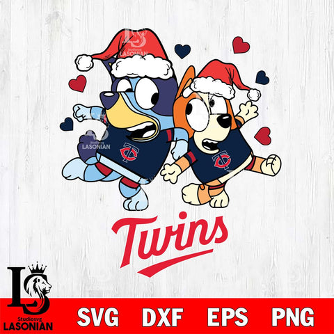 Minnesota Twins Bluey Christmas 2 Svg Eps Dxf Png File, Digital Download