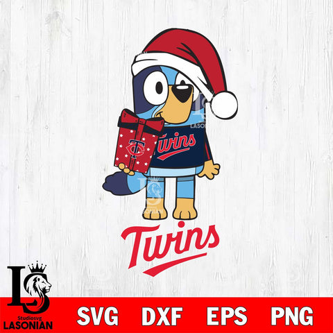 Minnesota Twins Bluey Christmas Svg Eps Dxf Png File, Digital Download