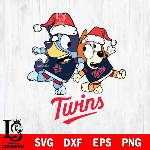 Minnesota Twins Bluey Christmas Holiday Svg Eps Dxf Png File, Digital Download