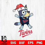 Minnesota Twins Bluey Happy Christmas Svg Eps Dxf Png File, Digital Download