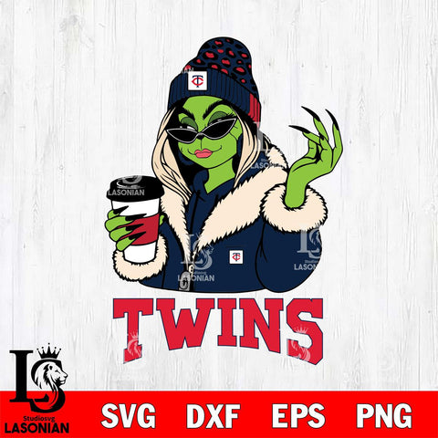 Minnesota Twins Boujee Grinch Girls Christmas Cut Files Cricut, Svg Dxf Eps Png file , Silhouette