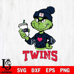 Minnesota Twins Boujee Grinch Heart Christmas Cut Files Cricut, Svg Dxf Eps Png file , Silhouette