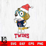 Minnesota Twins Christmas Bluey Honey Sport Cricut , Christmas Svg , Bluey svg , Digital Download, dxf eps png pdf file