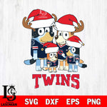 Minnesota Twins Christmas Bluey Santa Family Cricut , Christmas Svg , Bluey svg , Digital Download, dxf eps png pdf file