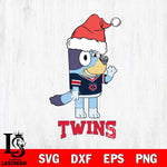 Minnesota Twins Christmas Bluey Say Hi Cricut , Christmas Svg , Bluey svg , Digital Download, dxf eps png pdf file