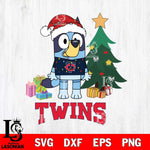 Minnesota Twins Christmas Bluey Tree Sport Cricut , Christmas Svg , Bluey svg , Digital Download, dxf eps png pdf file