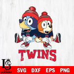 Minnesota Twins Christmas Bluey & Bingo Sit Cricut , Christmas Svg , Bluey svg , Digital Download, dxf eps png pdf file