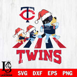 Minnesota Twins Christmas Family Bluey Walking Cricut , Christmas Svg , Bluey svg , Digital Download, dxf eps png pdf file