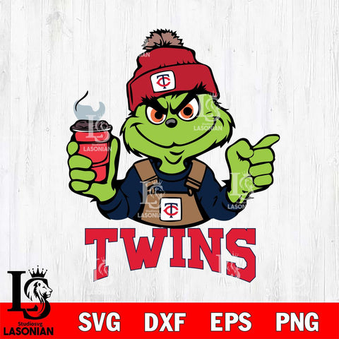 Minnesota Twins Grinch with coffee Svg Eps Dxf Png File, Digital Download, Instant Download