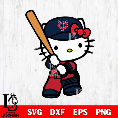 Minnesota Twins Hello Kitty Svg Eps Dxf Png File, Digital Download, Instant Download