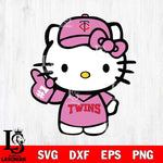 Minnesota Twins Hello Kitty Pink Baseball 7 Svg Eps Dxf Png File, MLB svg, Digital Download, Instant Download