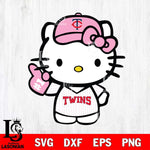 Minnesota Twins Hello Kitty Pink Baseball 9 Svg Eps Dxf Png File, MLB svg, Digital Download, Instant Download