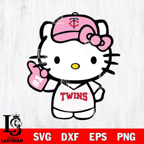 Minnesota Twins Hello Kitty Pink Baseball 9 Svg Eps Dxf Png File, MLB svg, Digital Download, Instant Download