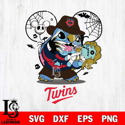 Minnesota Twins Stitch Freddy Krueger Halloween Svg Eps Dxf Png File, Digital Download, Instant Download