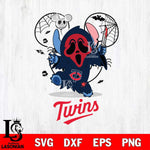 Minnesota Twins Stitch Ghost Face Halloween 2 Svg Eps Dxf Png File, Digital Download, Instant Download