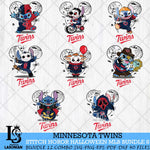 Minnesota Twins Stitch Halloween Bundle MLB Svg Eps Dxf Png File, Digital Download, Instant Download