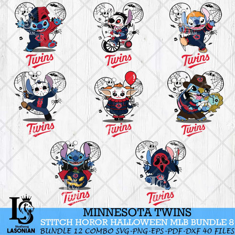 Minnesota Twins Stitch Halloween Bundle MLB Svg Eps Dxf Png File, Digital Download, Instant Download