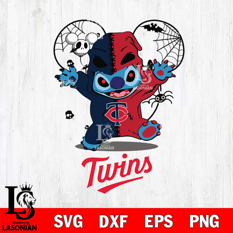 Minnesota Twins Stitch Horror Halloween 2 Svg Eps Dxf Png File, Digital Download, Instant Download