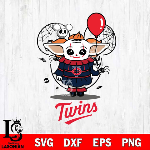 Minnesota Twins Stitch Pennywise Halloween Svg Eps Dxf Png File, Digital Download, Instant Download