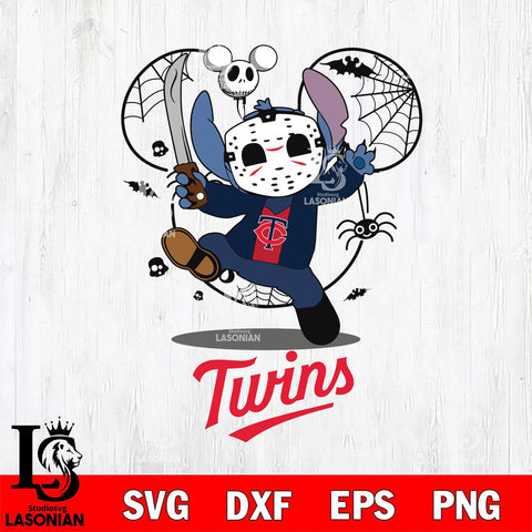 Minnesota Twins Stitch jason voorhees Halloween Svg Eps Dxf Png File, Digital Download, Instant Download