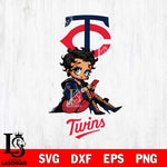 Minnesota Twins Style Black Fan Girl Betty Boop