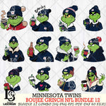 Minnesota Twins  Boujee Grinch MLB Bundle 12 SVG Eps Dxf Png File, Digital Download, Instant Download