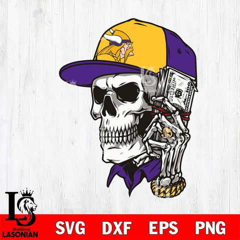 Minnesota Vikings Badass Man Skull SVG