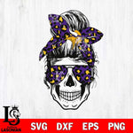 Minnesota Vikings Badass Women Skull SVG