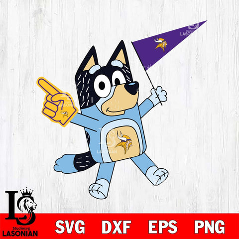 Minnesota Vikings Bandit Bluey Flag Svg Eps Dxf Png File,NFL Cut Svg Files,Digital File,Sublimation