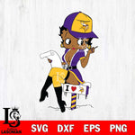 Minnesota Vikings Betty Boop Sexy Fan SVG Svg Eps Dxf Png File, Digital Download, Instant Download