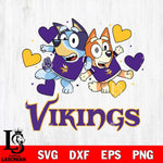 Minnesota Vikings Bluey & Bingo 10 Svg Eps Dxf Png File, NFL svg, Digital Download, Instant Download