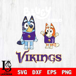 Minnesota Vikings Bluey & Bingo 4 Svg Eps Dxf Png File, NFL svg, Digital Download, Instant Download